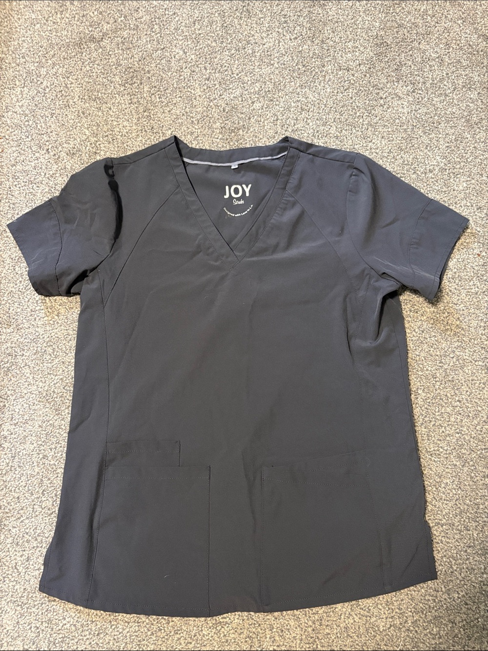 Charcoal gray V-Neck Scrub Top